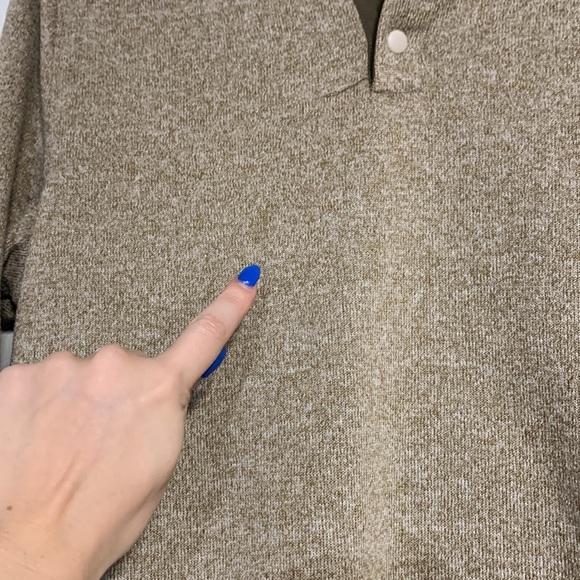 J CREW MENS MARLED HALF SNAP FLEECE PULLOVER TAN BROWN MEDIUM - Picture 3 of 7
